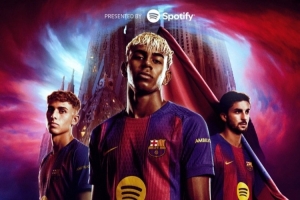 背水一战!巴萨发布对马竞次回合海报:亚马尔、费兰、费尔明出镜 - 资讯配图