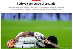 确定无缘世界杯!阿斯:罗德里戈十字韧带撕裂,预计伤缺7个月 - 资讯配图