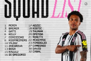 尤文客战罗马名单:伊尔迪兹领衔,洛卡特利、弗拉霍维奇缺阵 - 资讯配图