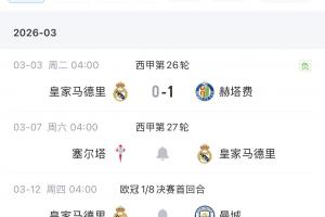 3月首战失利！皇马本月赛程：还将两战曼城，主场踢马竞 - 资讯配图