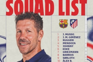 马竞客战巴萨名单：阿尔瓦雷斯、格列兹曼、卢克曼、阿尔马达在列 - 资讯配图