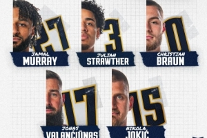 双塔！掘金新首发：瓦兰+约基奇+穆雷+布劳恩+斯特劳瑟 - 资讯配图