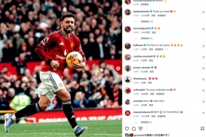 传射建功的B费社媒晒庆祝照:红魔信念!舍什科评论:感谢兄弟 - 资讯配图