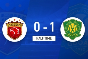 半场-海港0-1国安 达万解围险乌龙+世界波破门 克劳德中柱 - 资讯配图