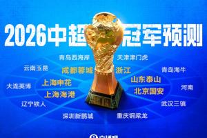 9队负分起步!直播吧2026中超冠军预测,看好哪队能破局争冠? - 资讯配图