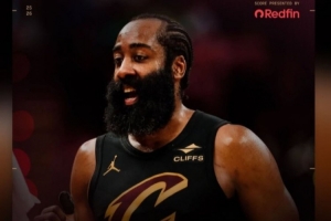 封面是自己！赛后哈登在INS转发了骑士官方赢球海报 - 资讯配图