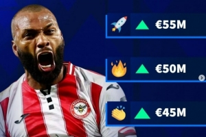 英超射手榜次席，德转预热伊戈尔·蒂亚戈身价上涨，最高5500万欧 - 资讯配图