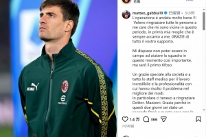 加比亚社媒：我的手术非常成功，很遗憾关键时期无法上场帮助球队 - 资讯配图