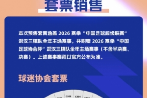 武汉三镇新赛季票价:单场50元-260元,套票799元-2499元 - 资讯配图