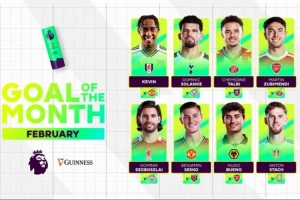 英超2月最佳进球候选：索兰克蝎子摆尾 索博斯洛伊任意球破门在列 - 资讯配图