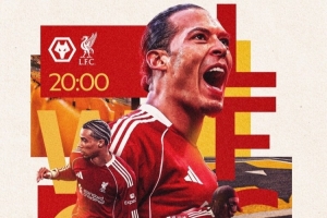 复仇之战！利物浦晒足总杯1/8决赛对阵狼队海报：范戴克领衔 - 资讯配图