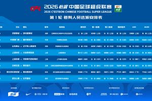 官方：王迪主哨中超揭幕战蓉城vs新鹏城，张雷担任泰山vs辽宁主裁 - 资讯配图