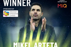 官方:阿尔特塔当选伦敦足球奖年度最佳教练,赖斯当选最佳球员 - 资讯配图