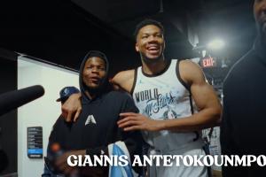 勾肩搭背!字母:咱俩这样要火了~华子:大家会以为你要来森林狼 - 资讯配图