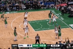 熟悉的配方回来了！杰伦·布朗助攻塔图姆三分再进！绿军领先19分 - 资讯配图