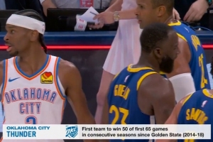 挑落你复刻你!雷霆连续多个赛季前65场揽50胜 比肩14-18赛季勇士 - 资讯配图