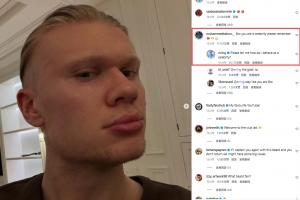 哈兰德晒胡茬被网友提醒注意形象，哈兰德：作为名人该怎么做？ - 资讯配图