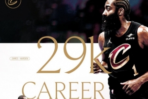 哈登生涯至少得到29000分8000助 继詹姆斯后NBA历史第二人！ - 资讯配图