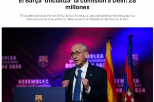 并非5000万!巴萨财务主管:付给耐克协议的经纪人2800万欧佣金 - 资讯配图