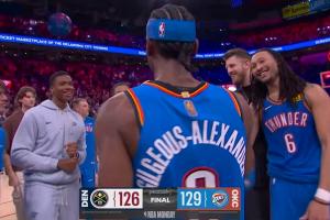 绝杀掘金️亚历山大横撤步高难度后仰三分一锤定音 太横了 - 资讯配图