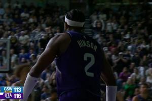 不想在爵士混了？辛森干拔三分命中 率爵士领先勇士3分 - 资讯配图