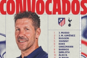 马竞对阵热刺大名单：阿尔瓦雷斯、格列兹曼领衔，门多萨缺席 - 资讯配图