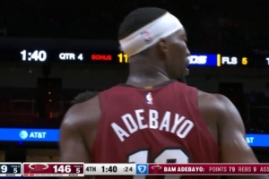 战术鬼才啊！热火砍人战术送罚球为阿德巴约节约时间 - 资讯配图