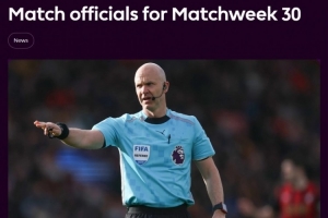 英超第30轮裁判：安东尼·泰勒执法曼联维拉 卡瓦纳执法红军热刺 - 资讯配图