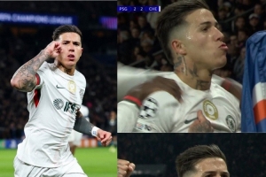 贡献传射！恩佐进球之后手指世俱杯金标庆祝 - 资讯配图