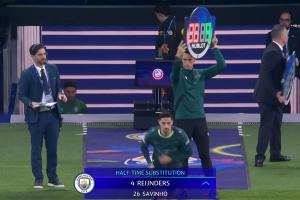 皇马、曼城均半场换人：赖因德斯换萨维尼奥，弗兰·加西亚换门迪 - 资讯配图