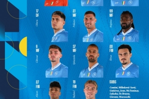 那不勒斯对阵莱切首发：霍伊伦领衔，小麦、卢卡库和德布劳内替补 - 资讯配图