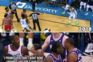 一直不对付！美媒晒图：威少生涯和克里斯·邓恩发生过三次冲突 - 资讯配图