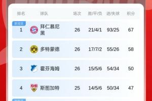 9分领跑！德甲积分榜：拜仁积67分居榜首，多特第二，药厂仍第六 - 资讯配图