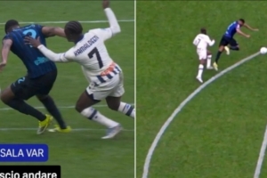 国米1-1亚特兰大VAR录音：没踢到邓弗里斯 弗拉泰西倒地接触轻微 - 资讯配图