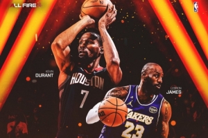 传奇对决！火箭官方：詹杜成为NBA交手总得分最高二人组 - 资讯配图