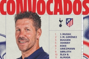 马竞对热刺次回合名单：阿尔瓦雷斯、格列兹曼在列，奥布拉克缺席 - 资讯配图