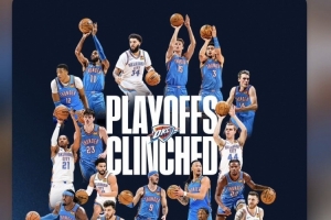 躺进季后赛！杰伦威赛后发海报自嘲：除了在场边加油 我啥也没干 - 资讯配图