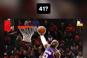 我也想问问!拉拉维亚转发詹姆斯腾空海报:这41岁了? - 资讯配图