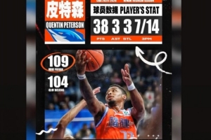 三连胜！皮特森转发本人和邹阳数据海报庆祝比赛胜利 - 资讯配图