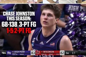 赛季唯一两分球是绝杀上篮！海波特大学后卫约翰斯顿助队爆冷晋级 - 资讯配图