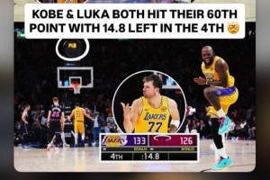 和科比一样都是在剩余14.8秒的情况下得到第60分！东契奇转发 - 资讯配图
