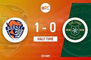 半场-青岛海牛1-0浙江队 埃朱马头槌破门梅萨乌迪错失良机 - 资讯配图