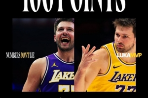 湖人官方晒东契奇24小时内100分：这不仅仅是数据 更是一种宣言 - 资讯配图