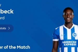 梅开二度!英超官方:35岁维尔贝克当选布莱顿2-1利物浦全场最佳 - 资讯配图