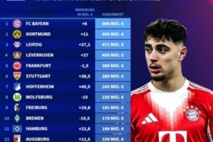 德甲俱乐部身价排行数据更新,拜仁以9.66亿欧名列榜首 - 资讯配图