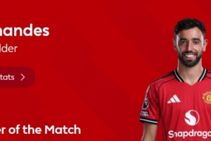 破门+造乌龙，英超官方：B费当选曼联2-2伯恩茅斯全场最佳球员 - 资讯配图