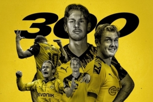 布兰特成为多特队史第20位出战300场球员,俱乐部社媒晒海报祝贺 - 资讯配图