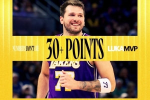 湖人官方海报:球队9连胜东契奇9场砍下30+ NBA历史首人! - 资讯配图