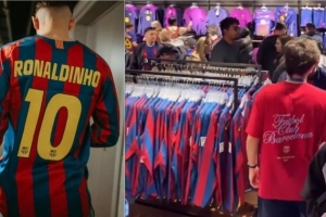 一扫而光！小罗的05/06巴萨复古球衣引球迷抢购风潮，售价上百欧 - 资讯配图