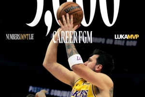 里程碑！东契奇生涯运动战进球数达5000个 湖人官推送上祝贺 - 资讯配图